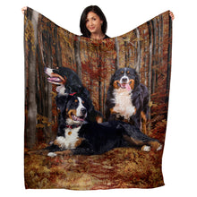 Load image into Gallery viewer, 50&quot; x 60&quot; Bernese Mtn Dog Plush Minky Blanket

