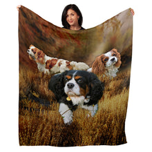 Load image into Gallery viewer, 50&quot; x 60&quot; King Charles Spaniel Plush Minky Blanket
