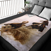 Load image into Gallery viewer, 50&quot; x 60&quot; Roping The Stallion Plush Minky Blanket

