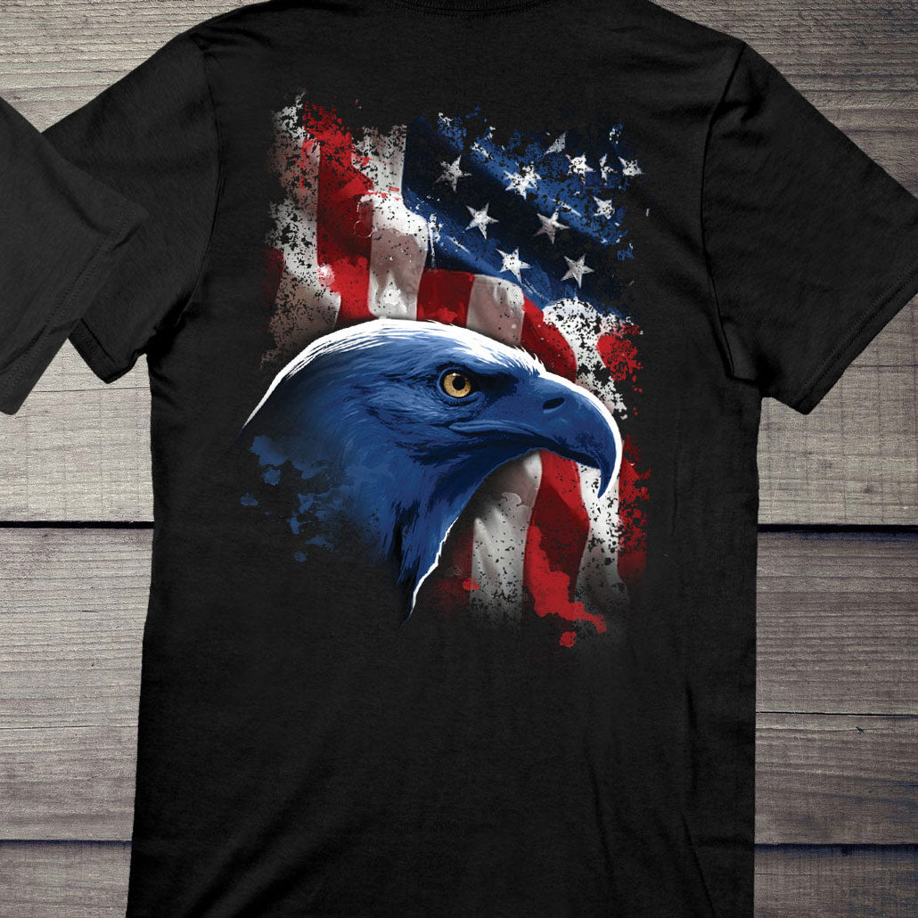 American Icon Backprint T-Shirt, American Pride Tee with Crest