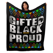 Load image into Gallery viewer, 50&quot; x 60&quot; Gifted Black Proud Plush Minky Blanket
