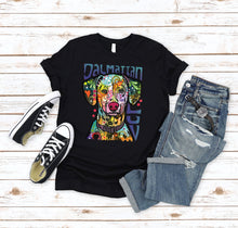 Load image into Gallery viewer, Neon Dalmatian Luv Dog Breed T-shirt
