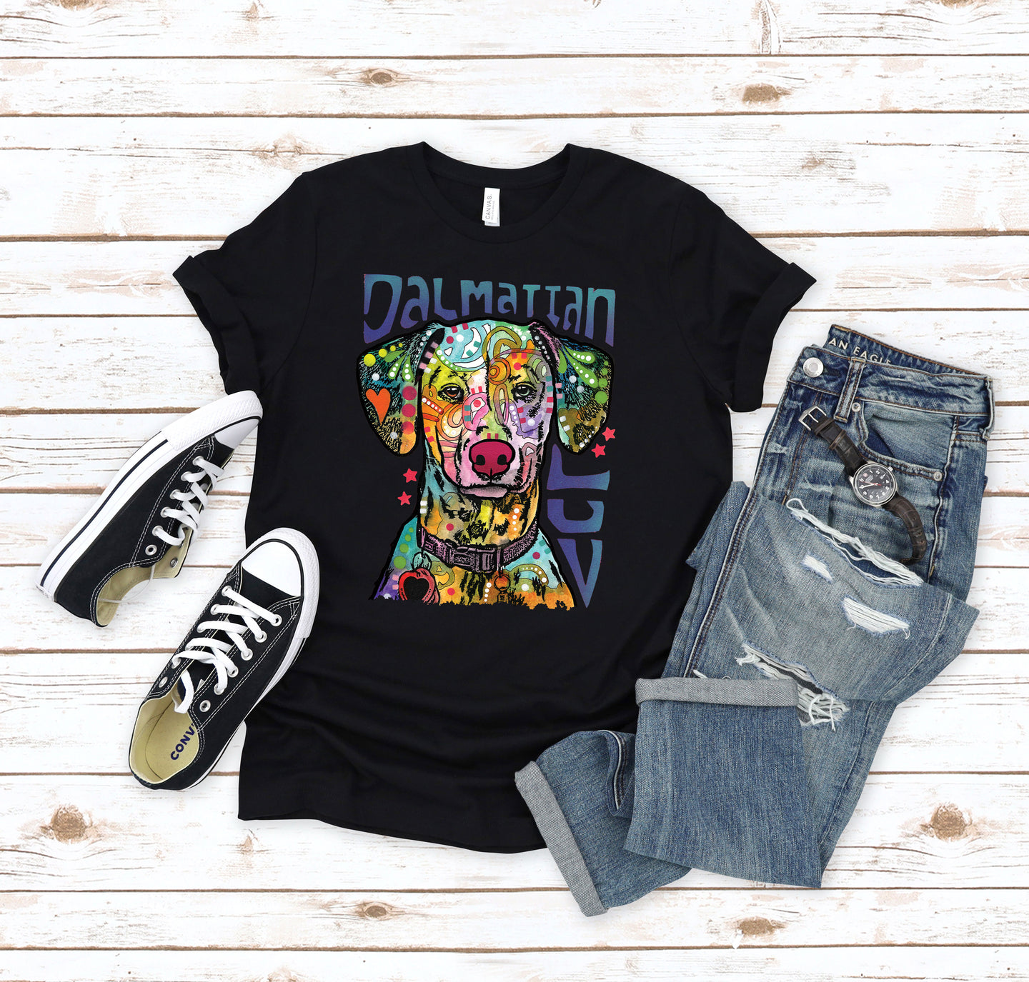 Neon Dalmatian Luv Dog Breed T-shirt