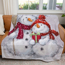 Load image into Gallery viewer, 50&quot; x 60&quot; Snowman Gift Plush Minky Blanket
