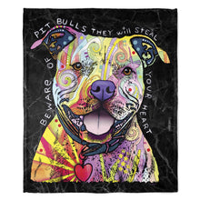 Load image into Gallery viewer, 50&quot; x 60&quot; Beware Of Pitbulls Plush Minky Blanket
