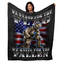 Load image into Gallery viewer, 50&quot; x 60&quot; Soldier Kneel Plush Minky Blanket
