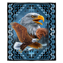 Load image into Gallery viewer, 50&quot; x 60&quot; Blue Eagle Plush Minky Blanket
