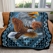 Load image into Gallery viewer, 50&quot; x 60&quot; Blue Eagle Plush Minky Blanket
