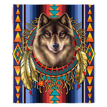Load image into Gallery viewer, 50&quot; x 60&quot; Serape Wolf Plush Minky Blanket
