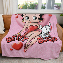 Load image into Gallery viewer, 50&quot; x 60&quot; Betty Boop Heart Plush Minky Blanket
