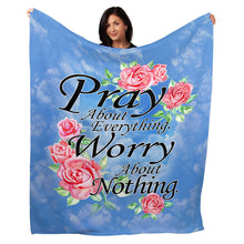 Load image into Gallery viewer, 50&quot; x 60&quot; Pray About Everything Plush Minky Blanket
