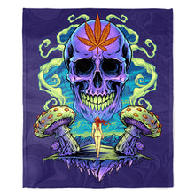 Load image into Gallery viewer, 50&quot; x 60&quot; Weed Skull Plush Minky Blanket
