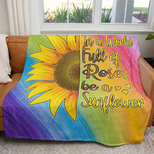 Load image into Gallery viewer, 50&quot; x 60&quot; Be a Sunflower Plush Minky Blanket
