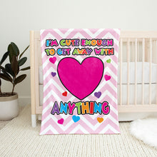 Load image into Gallery viewer, 30&quot; x 40&quot; Cute Enough Baby Minky Blanket
