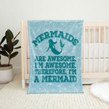 Load image into Gallery viewer, 30&quot; x 40&quot; Mermaids Baby Minky Blanket

