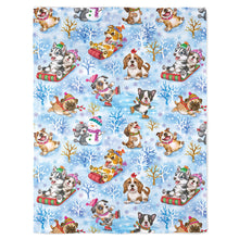 Load image into Gallery viewer, 30&quot; x 40&quot; Christmas Puppies Baby Minky Blanket
