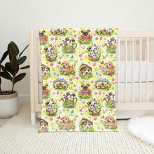 Load image into Gallery viewer, 30&quot; x 40&quot; Spring Puppies Baby Minky Blanket
