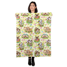 Load image into Gallery viewer, 30&quot; x 40&quot; Spring Puppies Baby Minky Blanket
