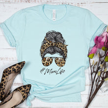 Load image into Gallery viewer, Leopard Print Mom Bun T-shirt
