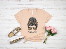Load image into Gallery viewer, Leopard Print Mom Bun T-shirt
