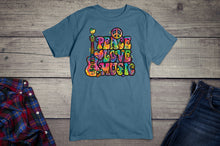 Load image into Gallery viewer, Neon Peace Love Music T-shirt
