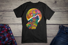 Load image into Gallery viewer, Neon Howling Wolf T-shirt
