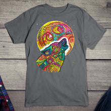 Load image into Gallery viewer, Neon Howling Wolf T-shirt
