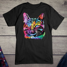 Load image into Gallery viewer, Neon Thoughtful Cat T-shirt
