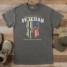 Load image into Gallery viewer, Desert Shield Veteran Helmet T-shirt
