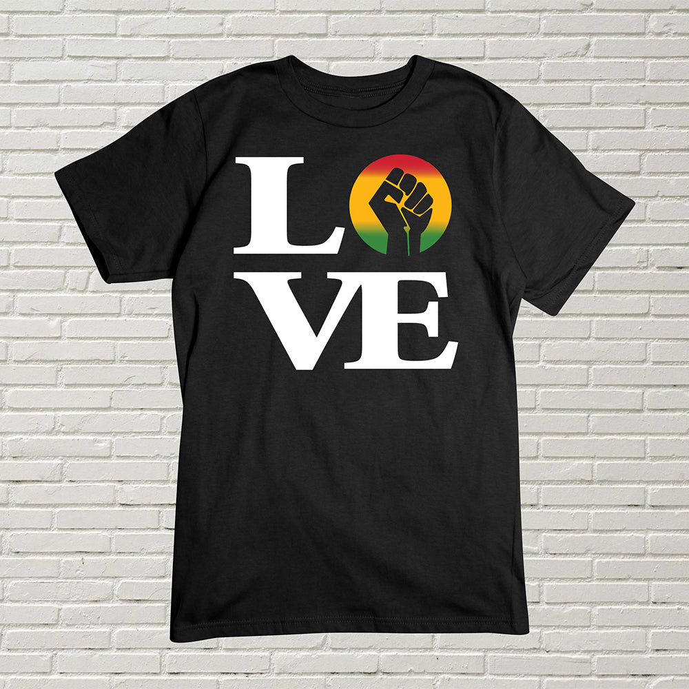 Black History T-Shirt, Love Raised Fist Tee