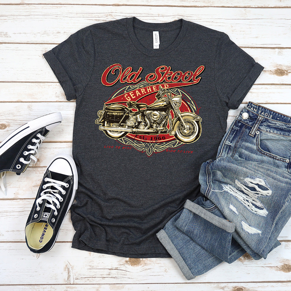 Motorcycle T-shirt, Old Skool Gearhead
