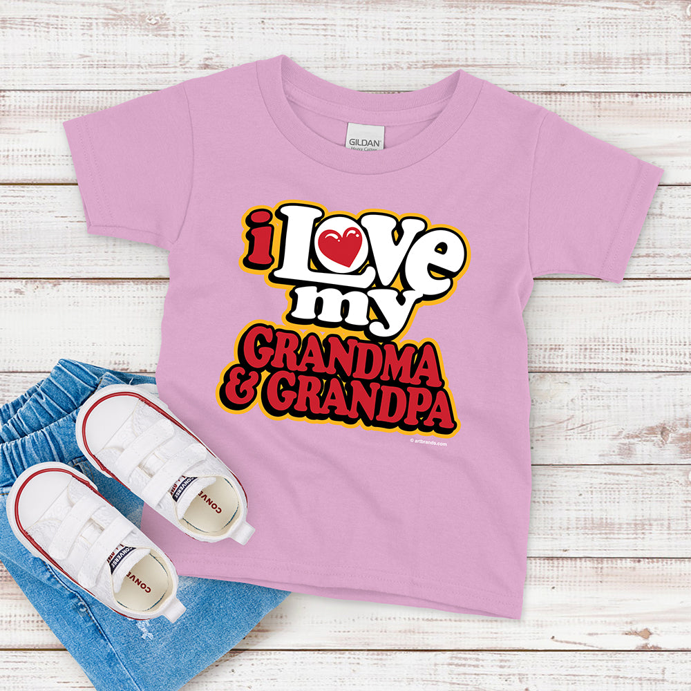 Kids T-shirt, I Love My Grandma and Grandpa Tee