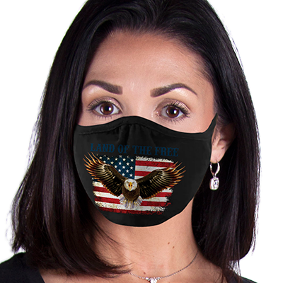 Eagle & Flag FACE MASK American Pride Land of the Free Face Covering