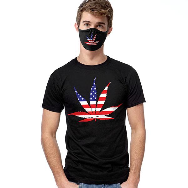 America Pot Leaf T-SHIRT SET - Cover Your Face