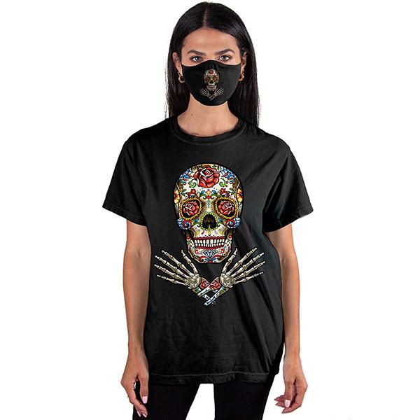 Sugar Skull Hands T-SHIRT SET - Cover Your Face