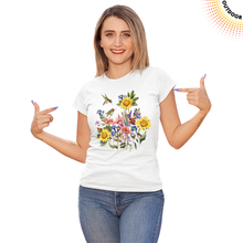 Load image into Gallery viewer, Women&#39;s Sunflowers &amp; Hummers Solar Tee
