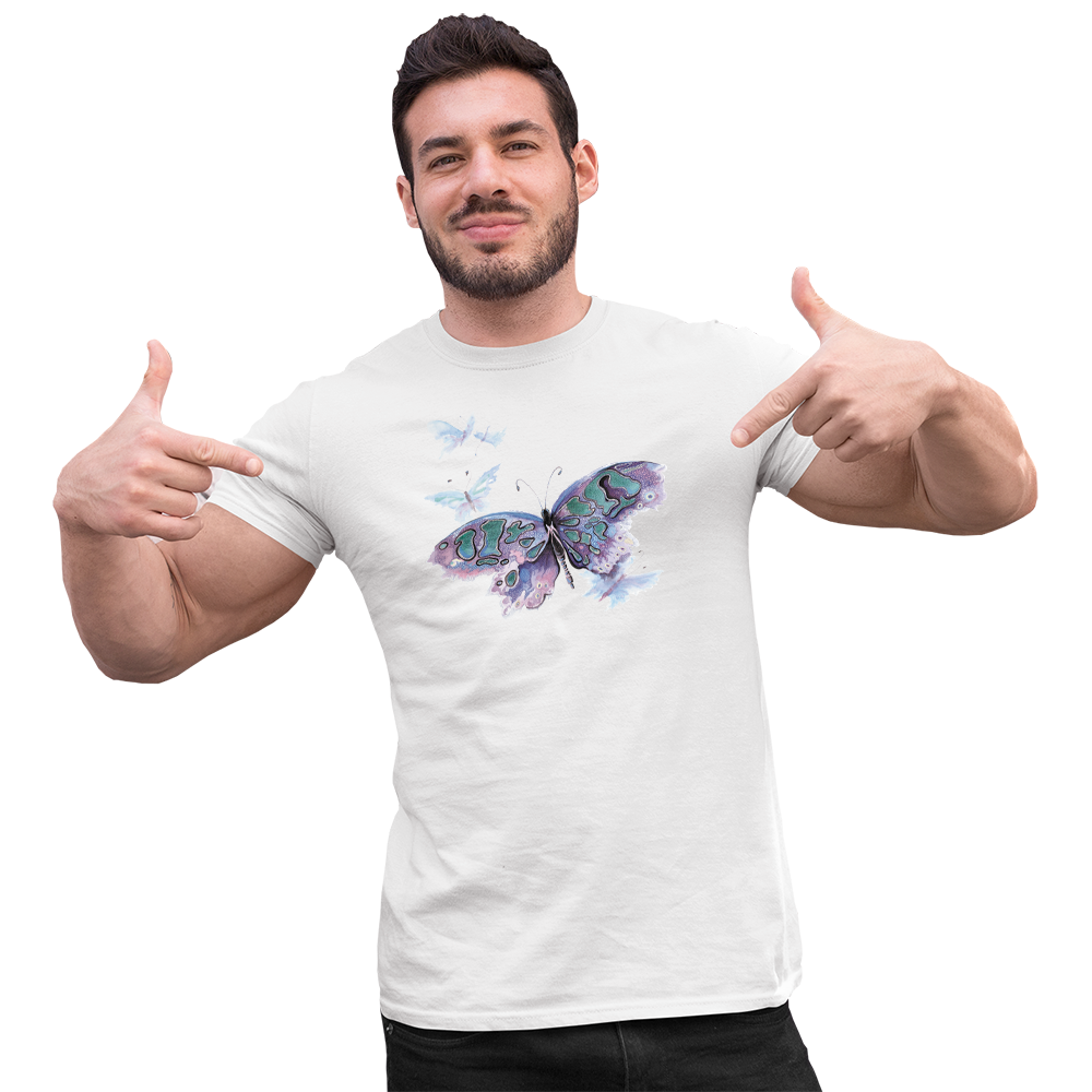 Adult Unisex Watercolor Butterfly Solar Tee