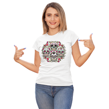 Load image into Gallery viewer, Women&#39;s Sugar Skulls Floral Solar Tee
