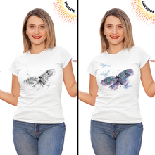 Load image into Gallery viewer, Women&#39;s Watercolor Butterfly Solar Tee
