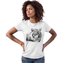 Load image into Gallery viewer, Women&#39;s Tiger Head Portrait Solar Tee
