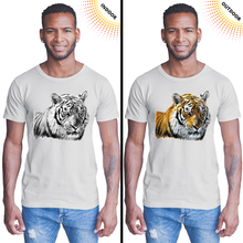 Load image into Gallery viewer, Adult Unisex Tiger Head Portrait Solar Tee

