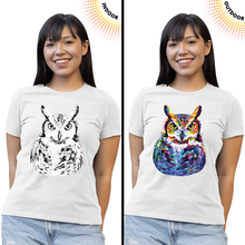 Load image into Gallery viewer, Women&#39;s Great Horned Owl Solar Tee
